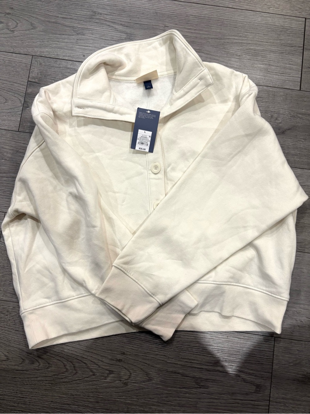 Target Cream Turtleneck Half-Placket Pullover Sweater